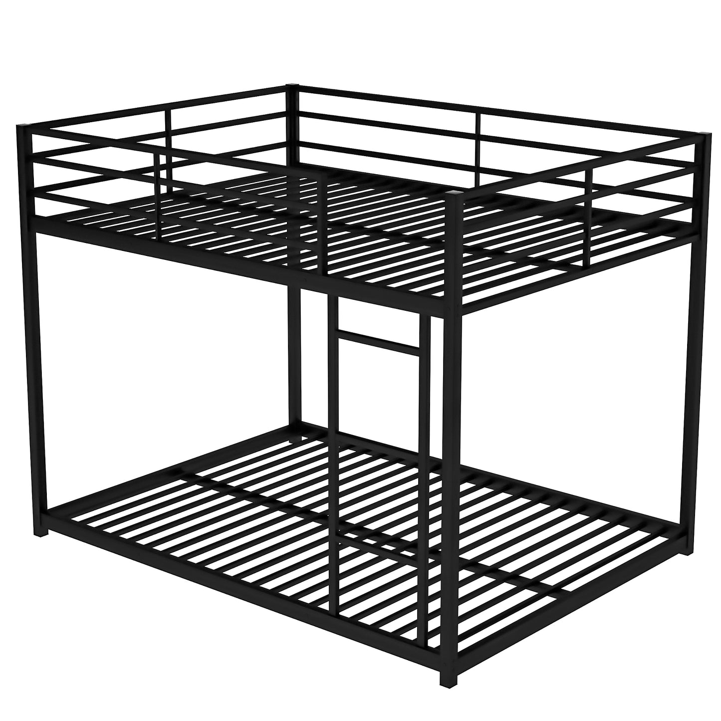 Modern Black Metal Bunk Bed with Full over Full Design