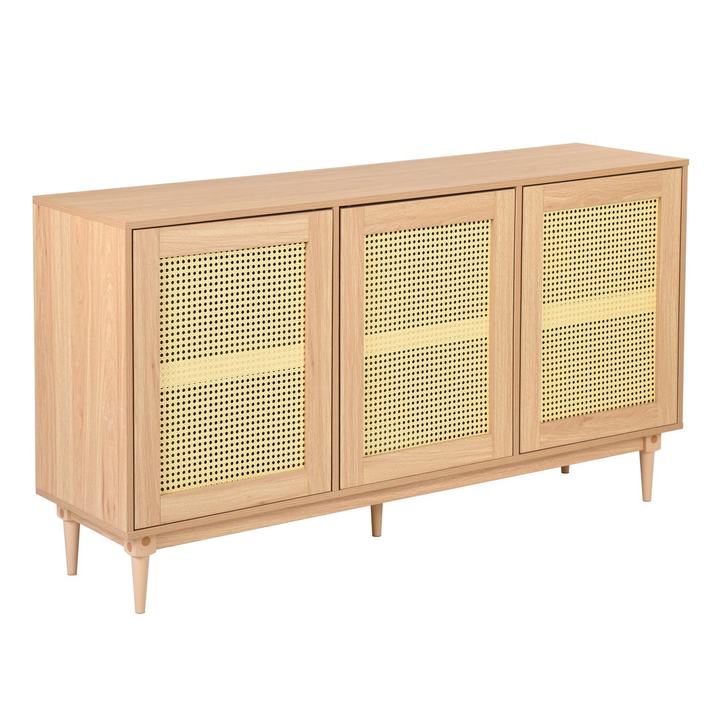 59 Rattan TV Stand with Ample Storage and Retro Charm