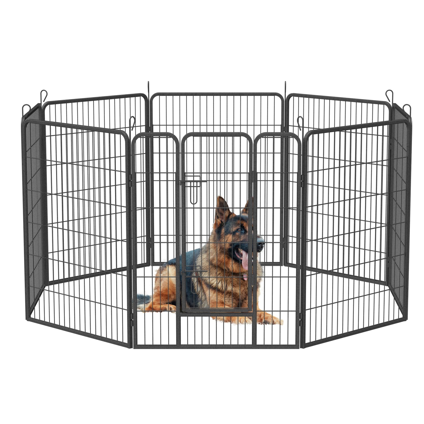 Heavy Duty Dog Pens Outdoor Dog Fence Dog Playpen for Large Dogs, 40"Dog Kennel Outdoor Pet Playpen with Doors 8 Panels Metal Exercise Pens Puppy Playpen Temporary Camping Fence for the Yard