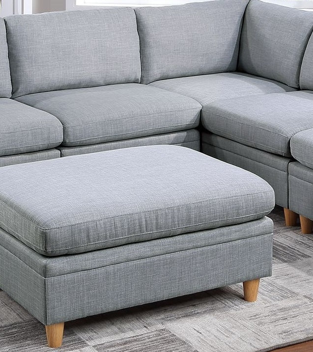 Elegant 6-Piece Light Grey Modular Sofa Set