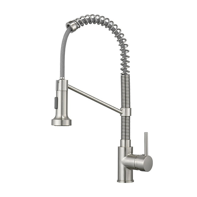 Kitchen Faucet with Pull Down Sprayer Brushed Nickel Stainless Steel Single Handle 
 Kitchen Sink Faucets