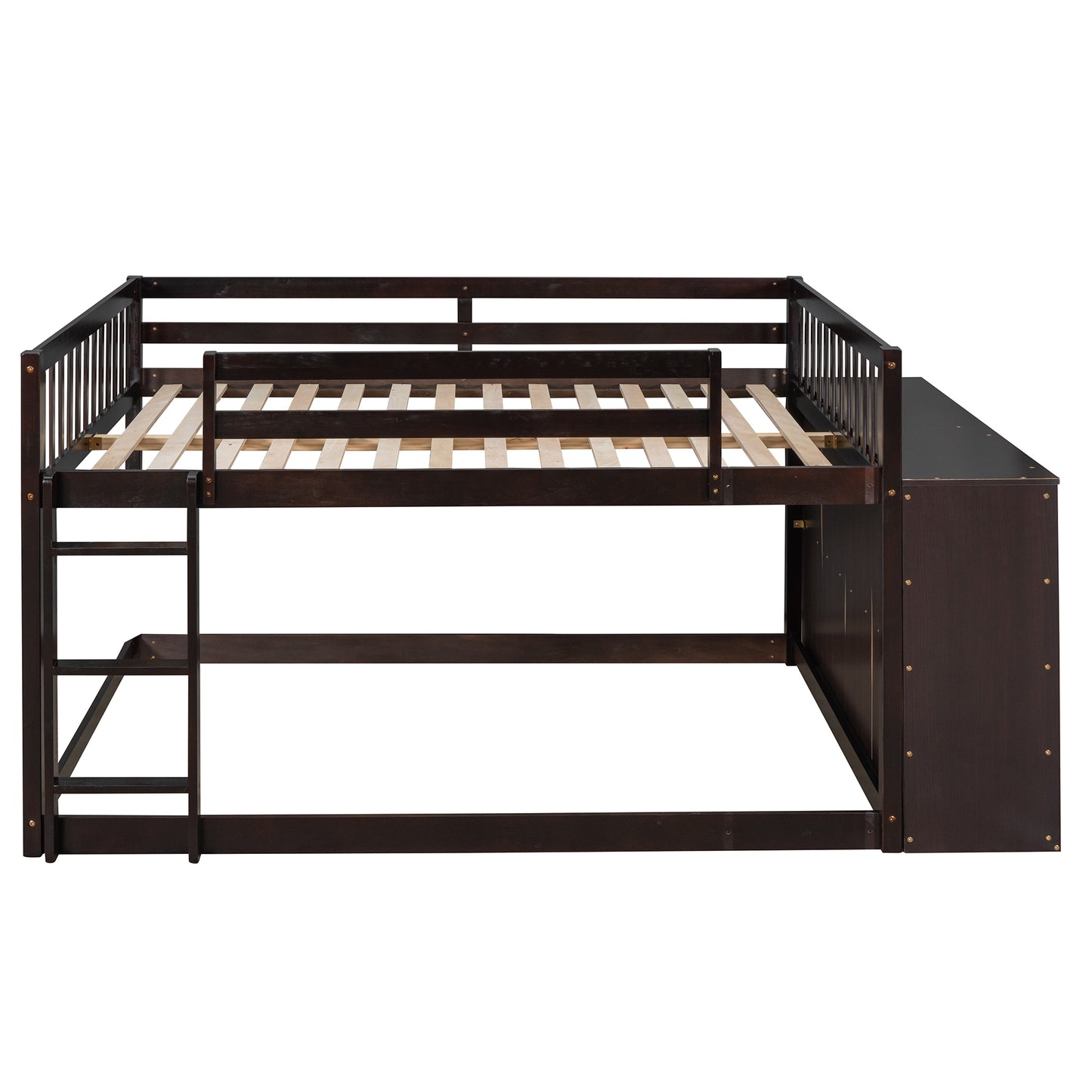 Espresso Bunk Bed with Ample Storage and Solid Construction