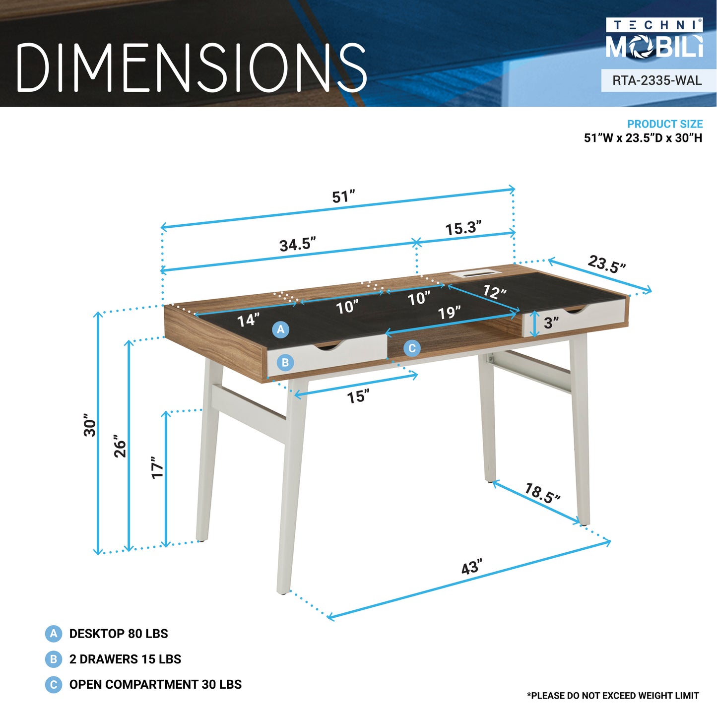 Stylish Walnut Computer Desk with Ample Storage