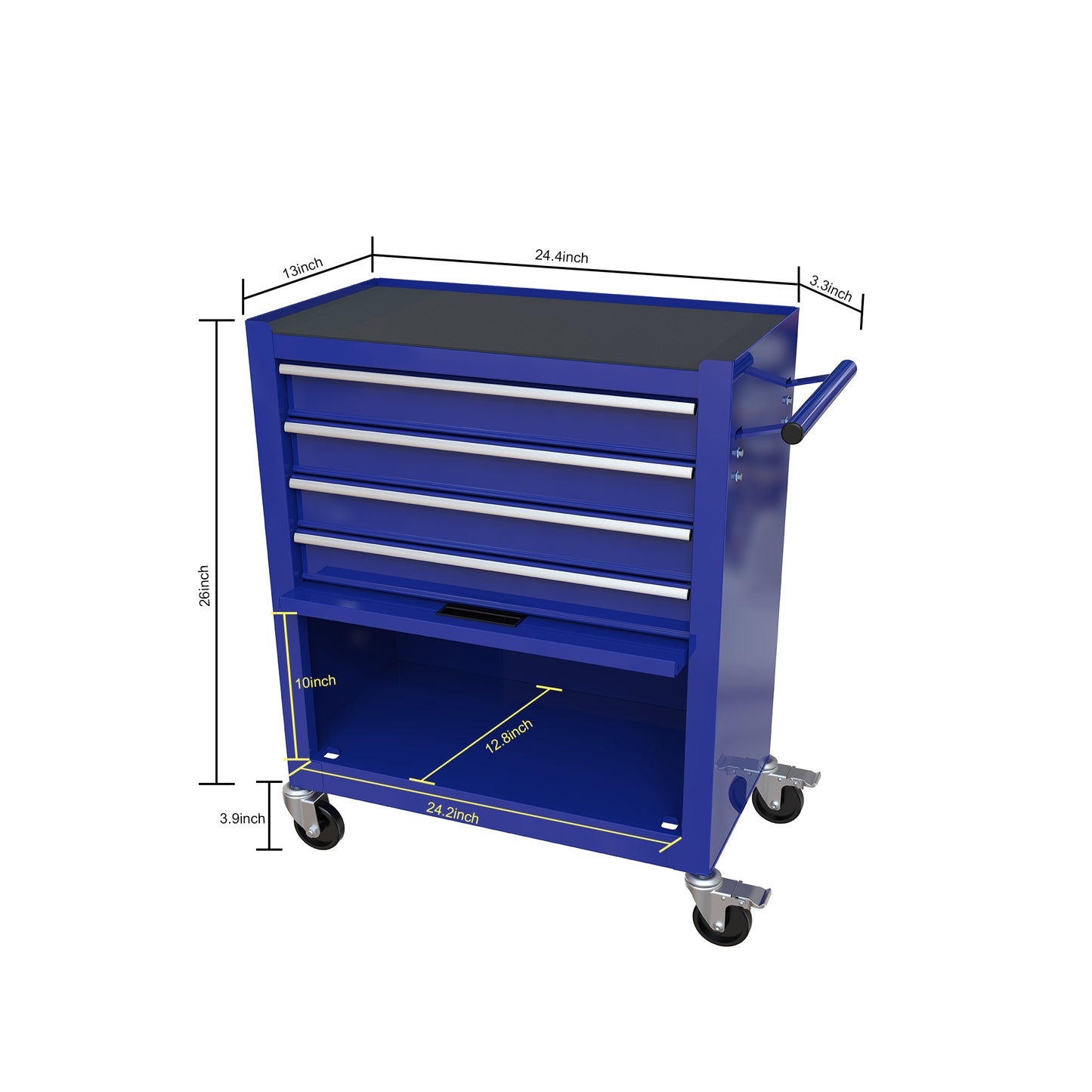 4 Drawers Tool Cabinet with Tool Sets--BLUE