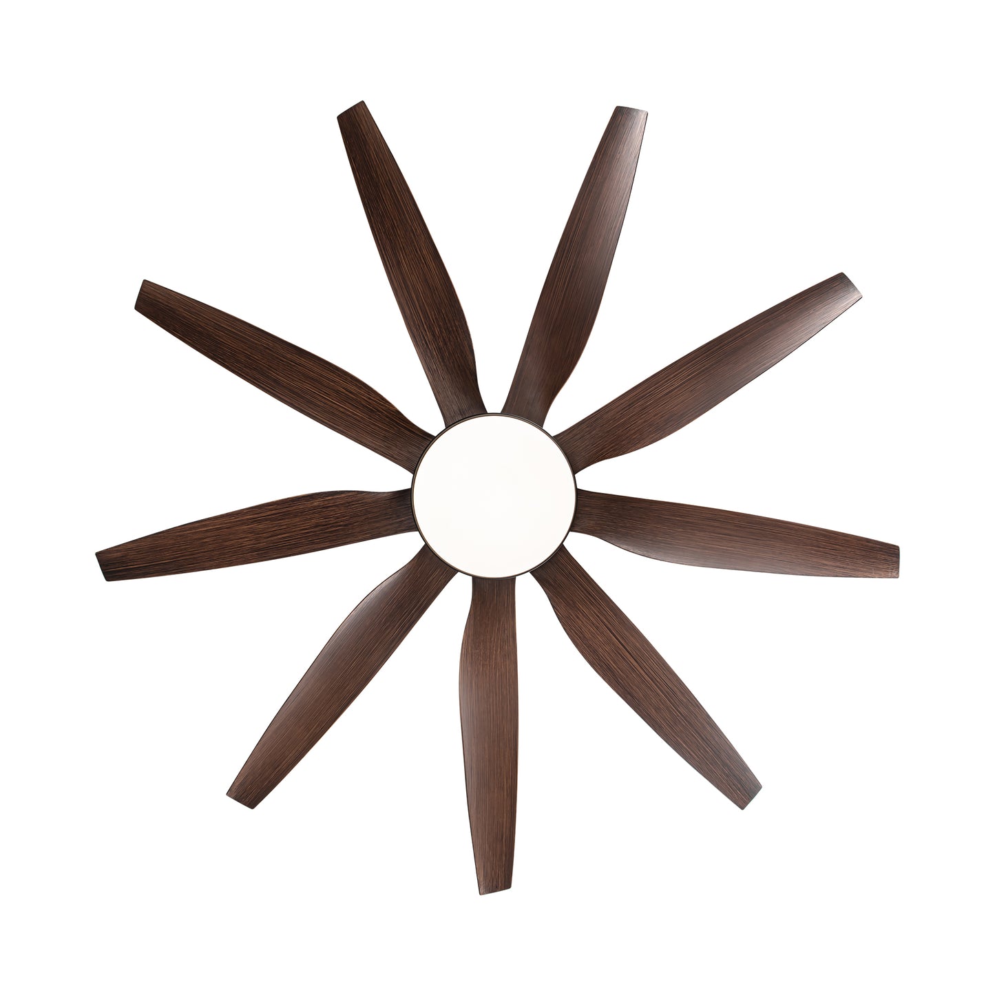 71 Rustic Integrated LED Ceiling Fan with 9 Solid Wood Blades