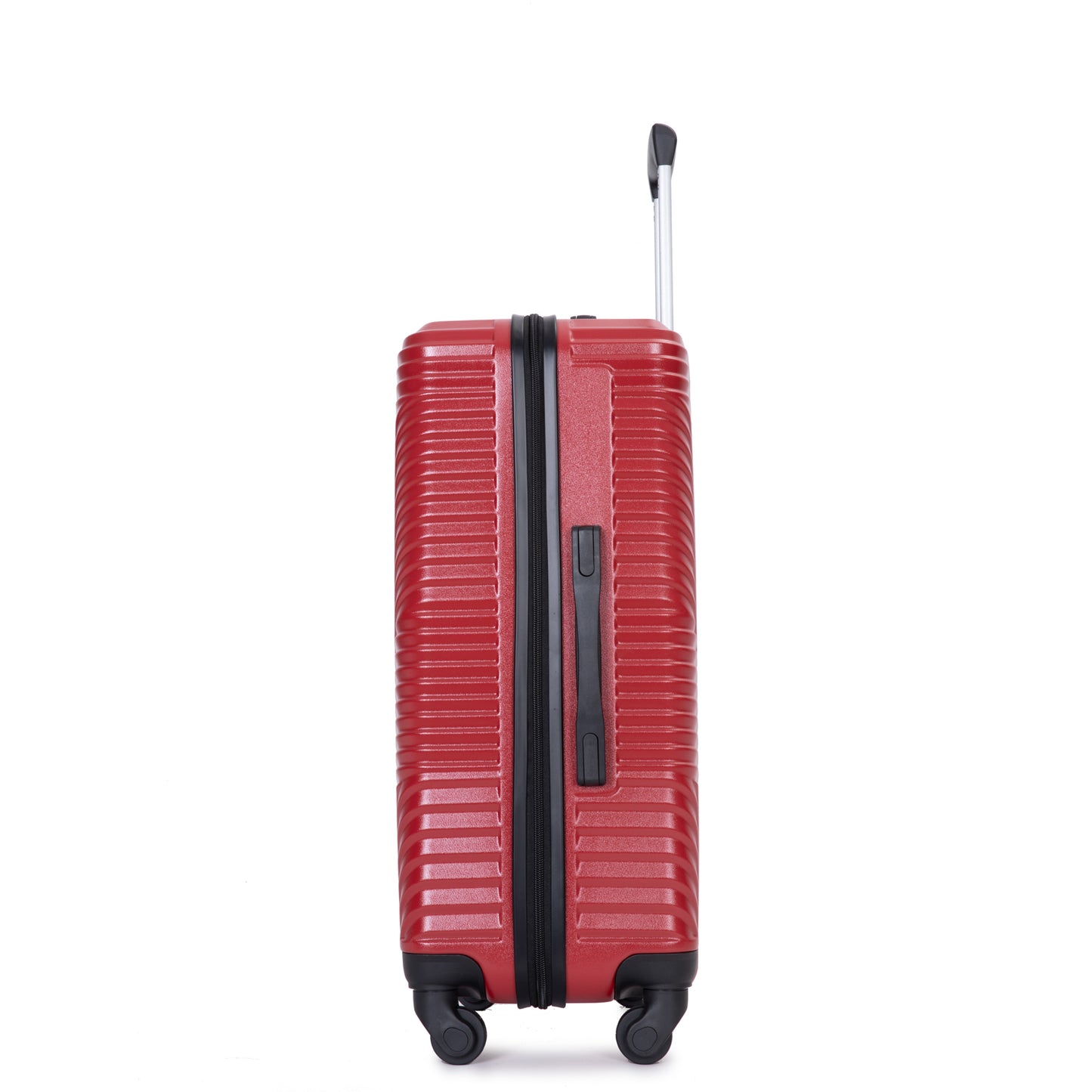 3 Piece Luggage Sets PC+ABS Lightweight Suitcase with Two Hooks, Spinner Wheels, (20/24/28) Red