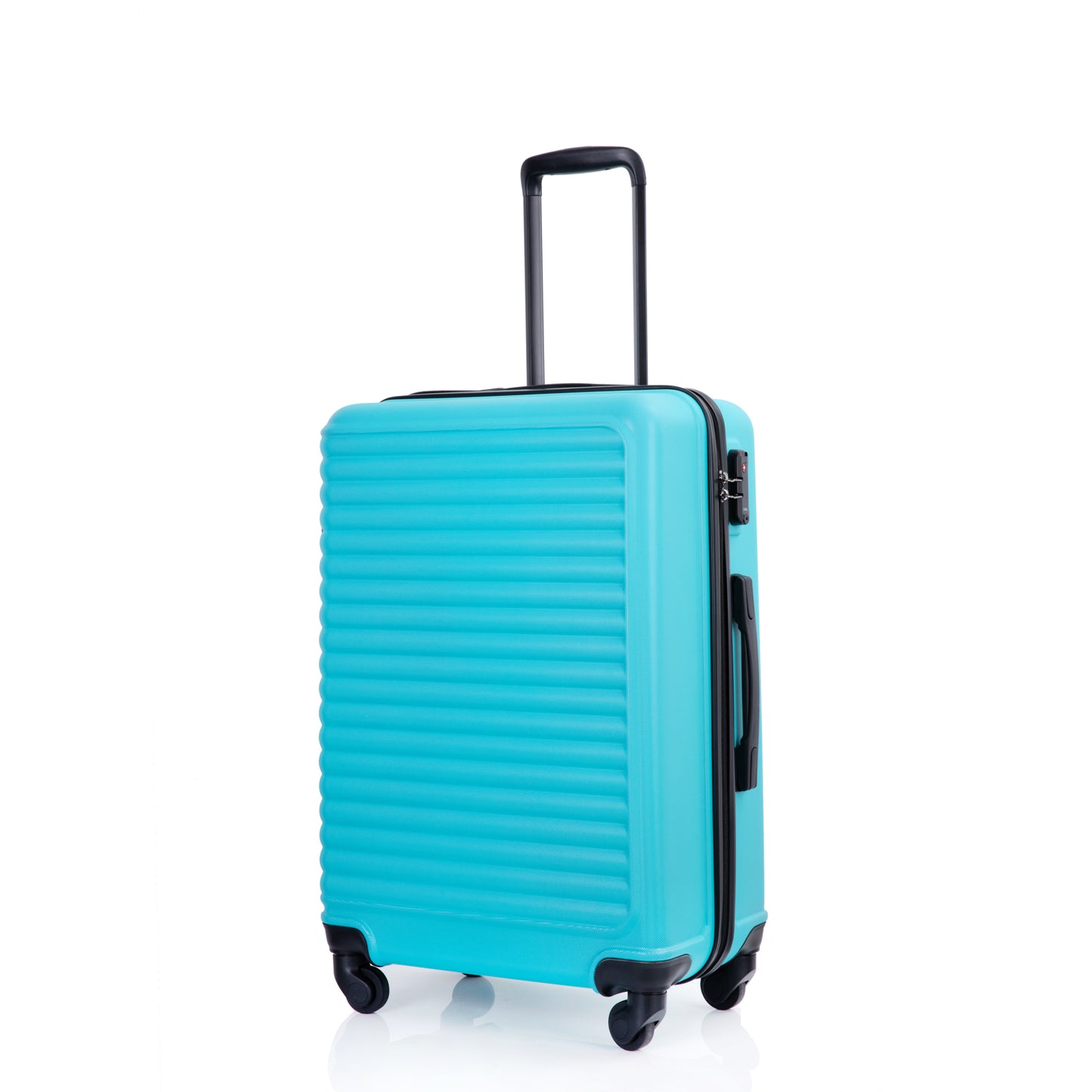 3 Piece Luggage Sets ABS Lightweight Suitcase with Two Hooks, Spinner Wheels, TSA Lock, (20/24/28) Turquoise