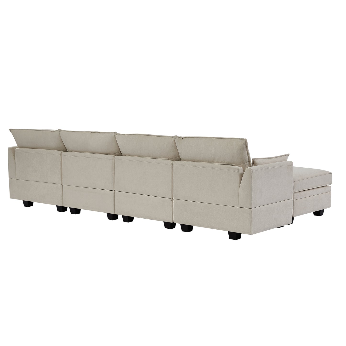 U_Style Modern Large U-Shape Modular Sectional Sofa,  Convertible Sofa Bed with Reversible Chaise for Living Room, Storage Seat