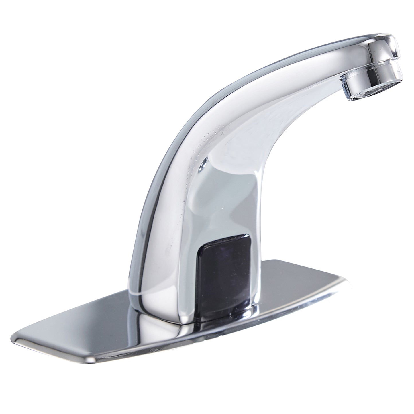 Automatic Chrome Bathroom Faucet with Touchless Technology and Deck Plate
