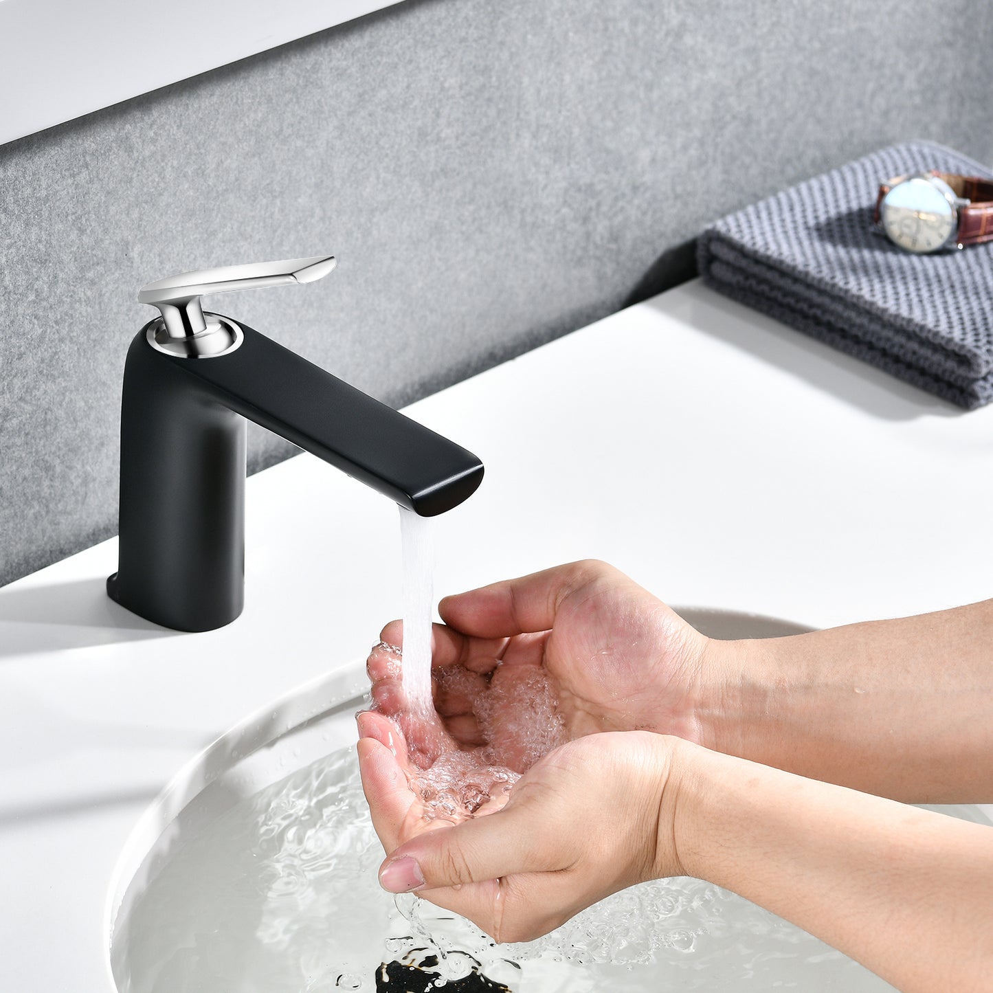 Matte Black Single Handle Bathroom Faucet