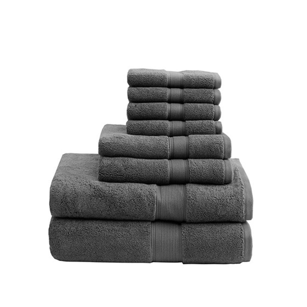 Luxury 8-Piece Cotton Towel Set with Antimicrobial Treatment