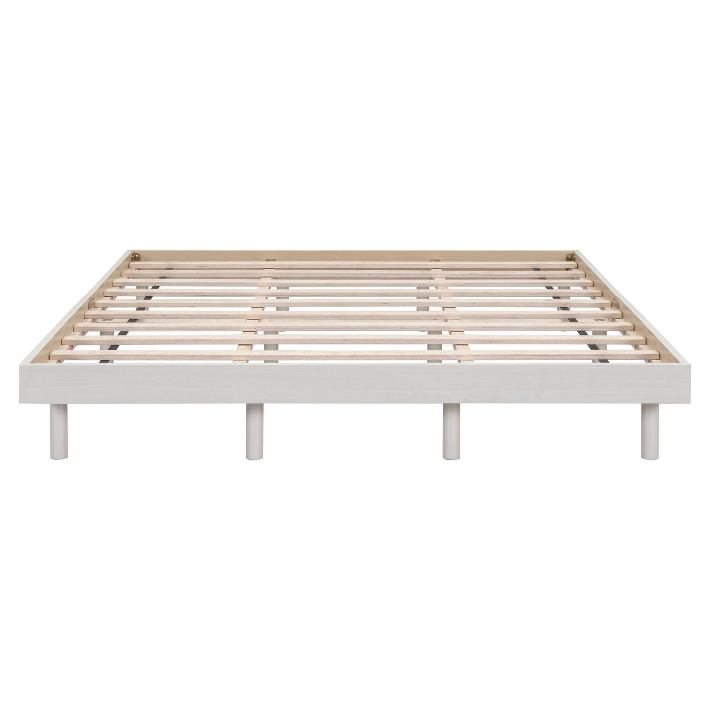 Modern Design Queen Floating Platform Bed Frame for White Washed Color