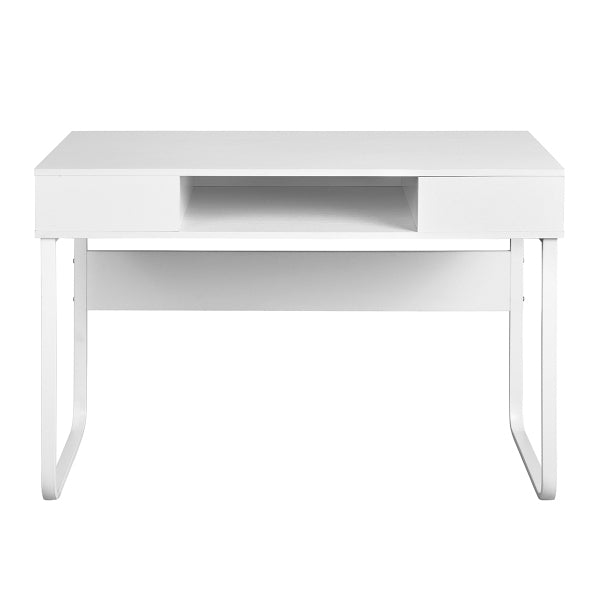 43.3 Modern Scandinavian Style White Writing Desk with Open Storage