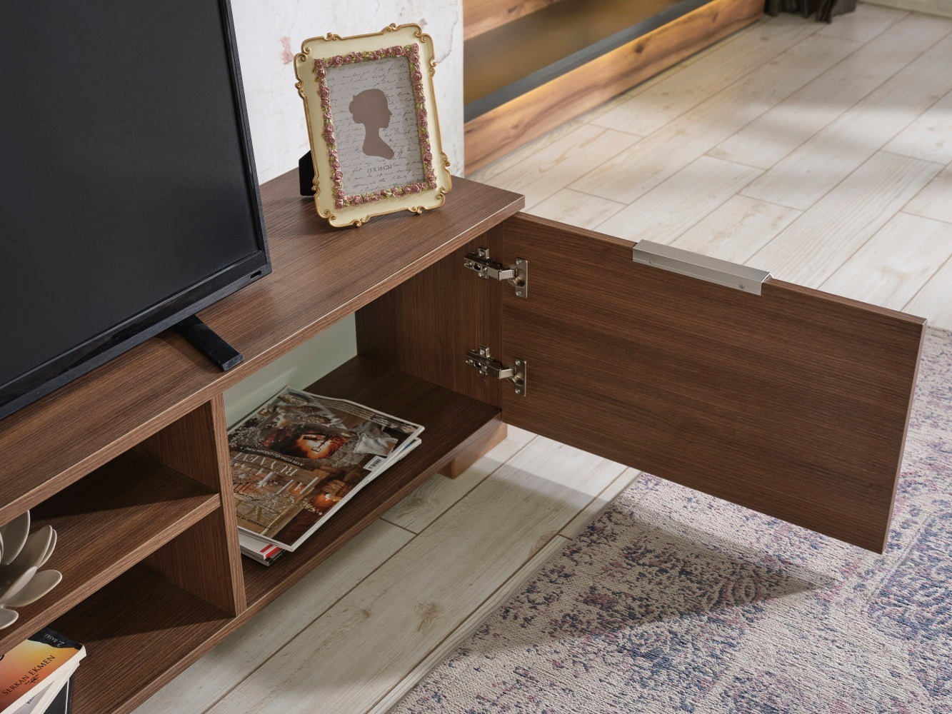 FurnisHome Store April TV Stand - Mid Century Modern Design