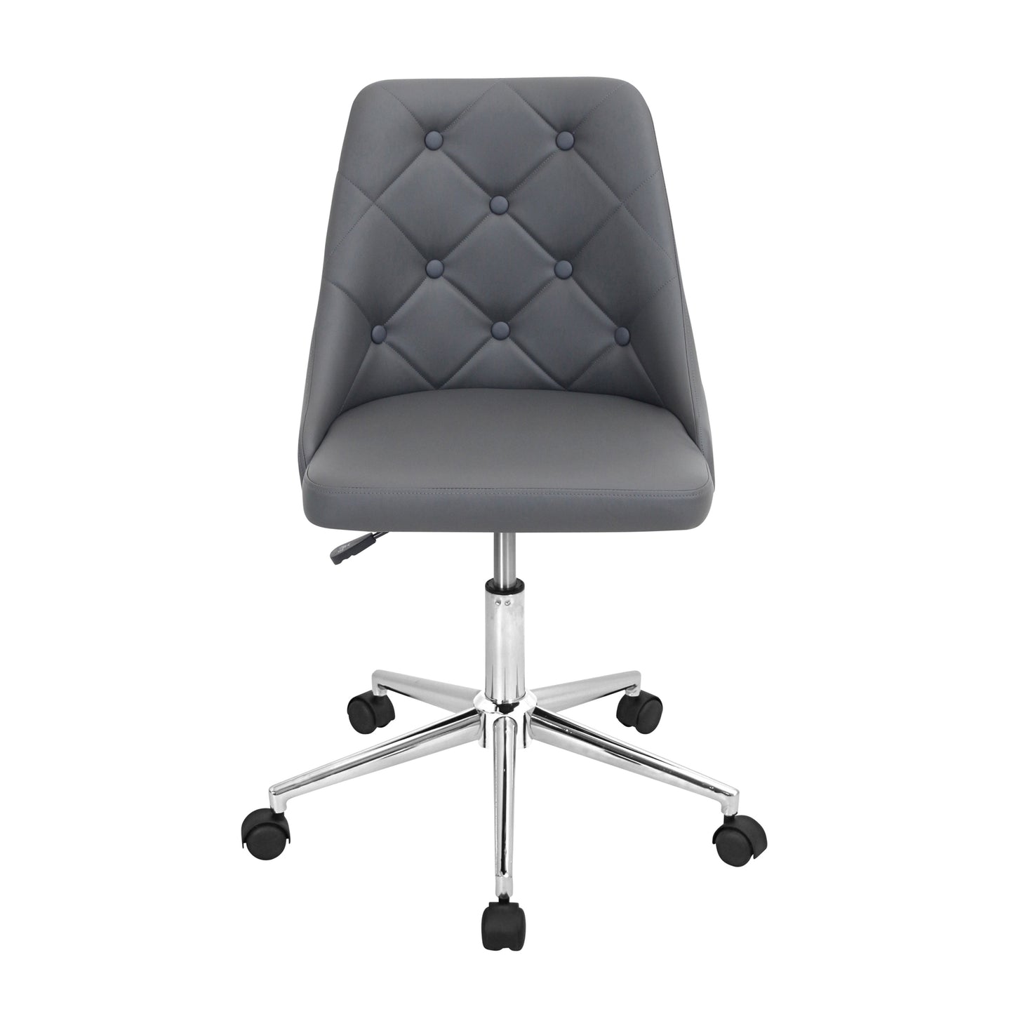 Marche Contemporary Adjustable Office Chair with Swivel in Grey Faux Leather by LumiSource