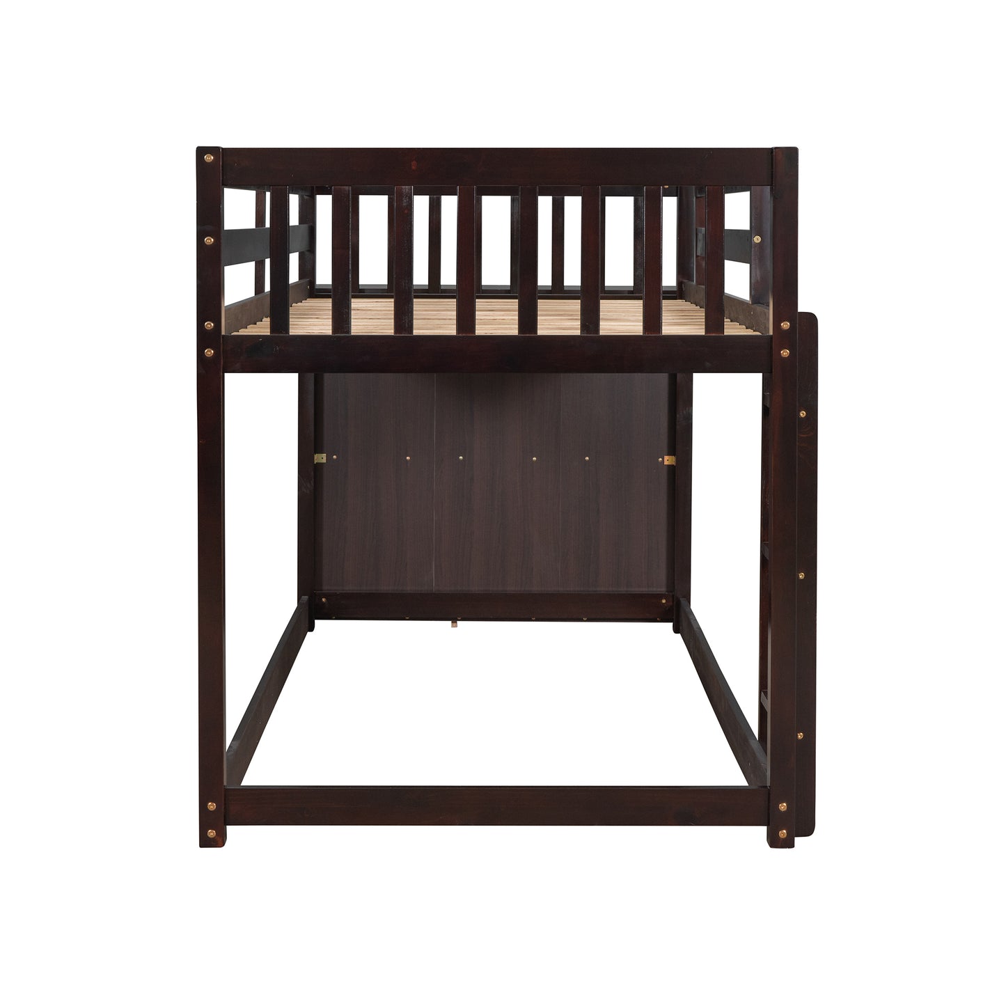 Twin Over Twin Bunk Bed with Espresso Finish and Storage Options