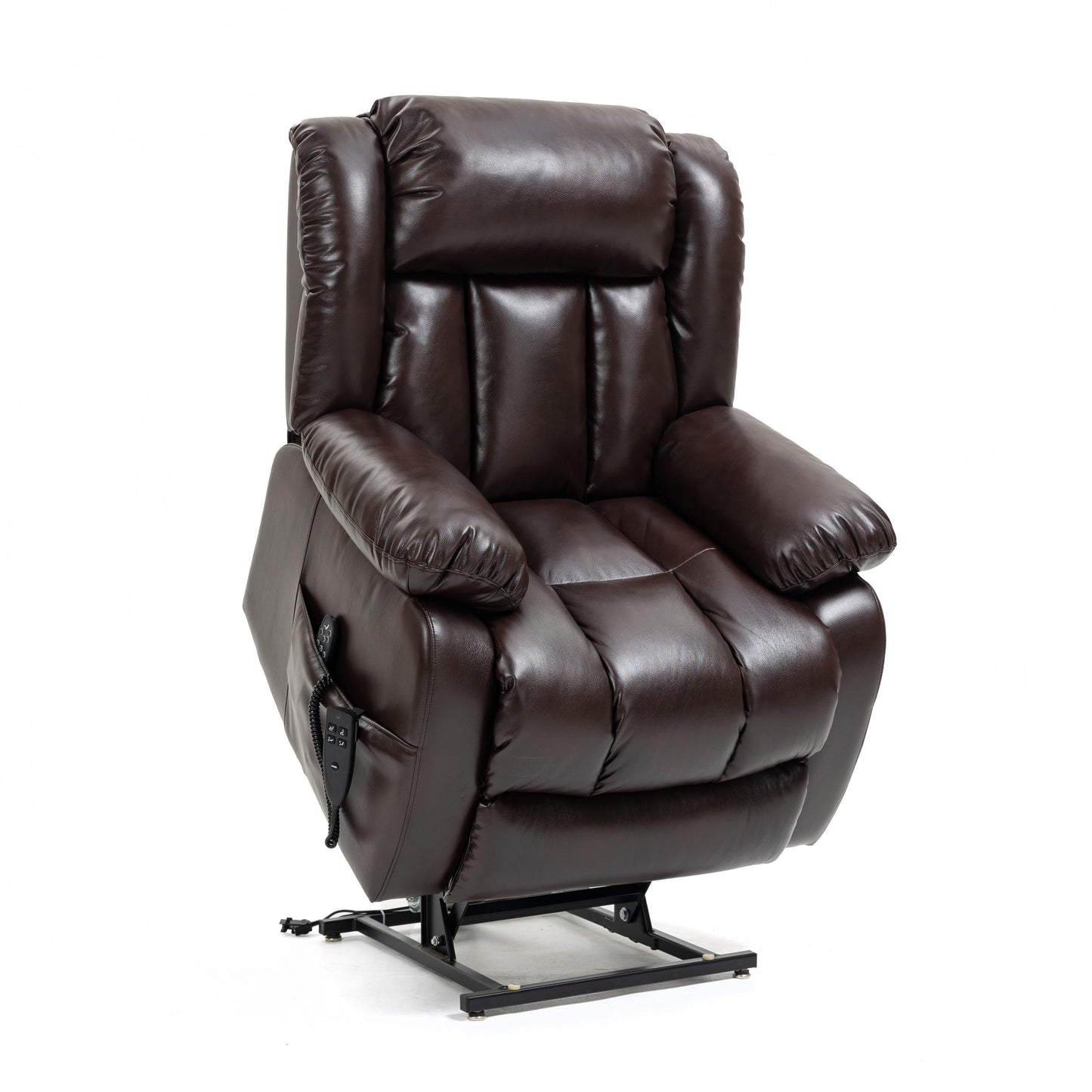 Brown Power Lift Recliner Chair with Massage and Heating