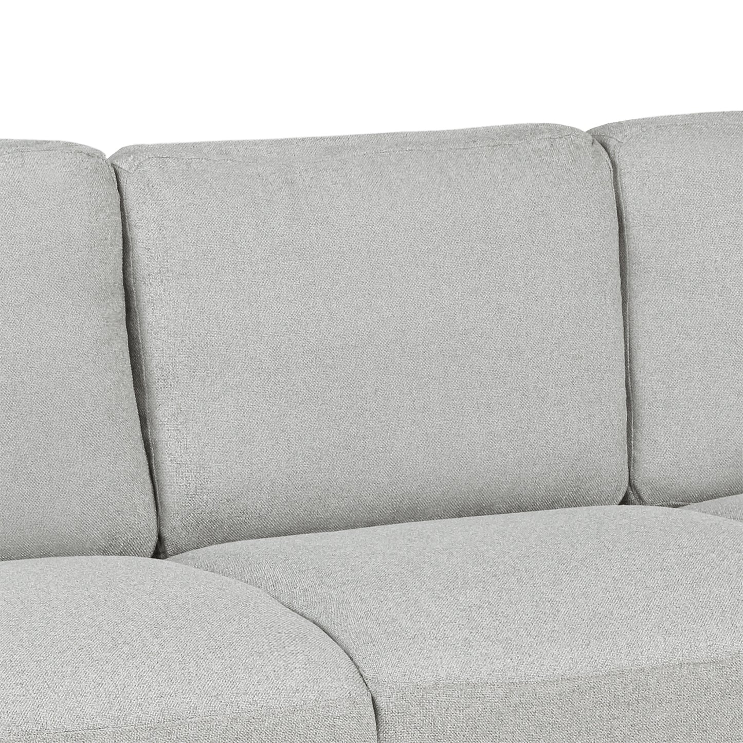 Elegant Light Gray 3-Seat Linen Fabric Sofa for Living Room