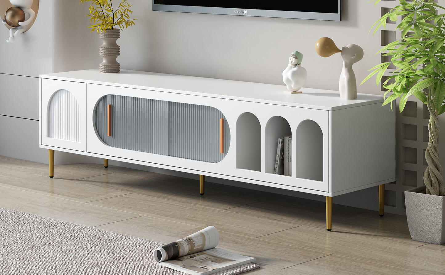 U-Can Modern TV Stand: Elegant and Functional Entertainment Center Furniture