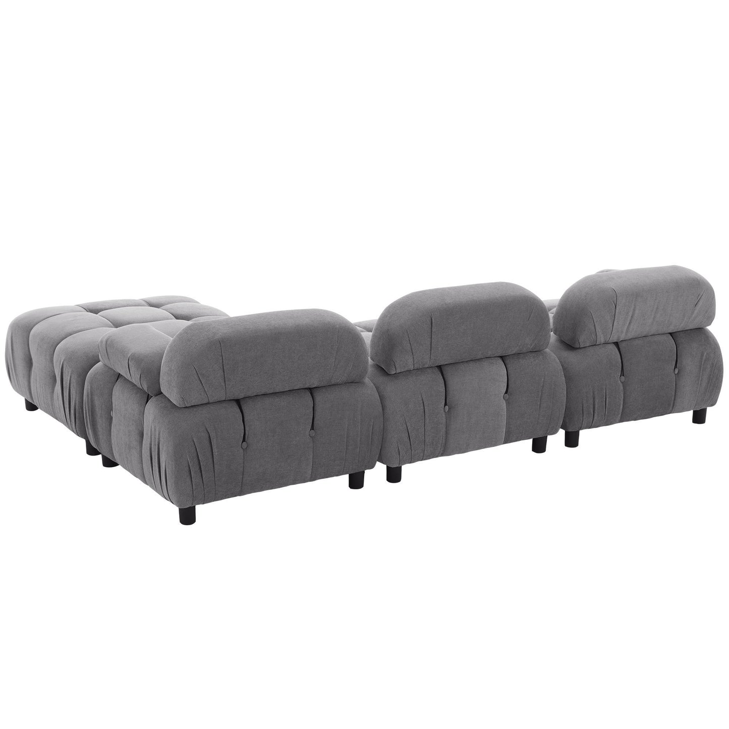 U_STYLE Chenille Fabric Modular Sectional Sofa with Reversible Chaise