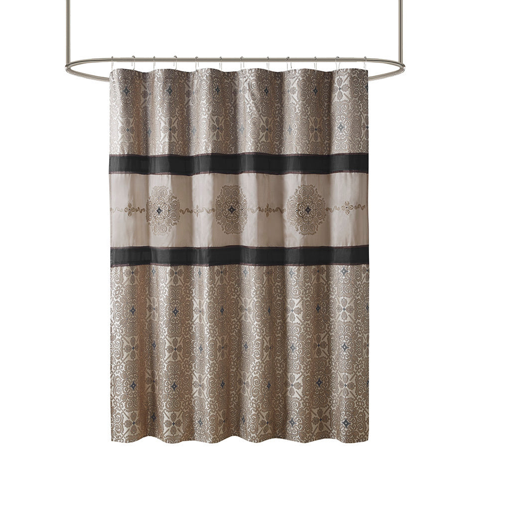 Sophisticated Medallion Jacquard Shower Curtain