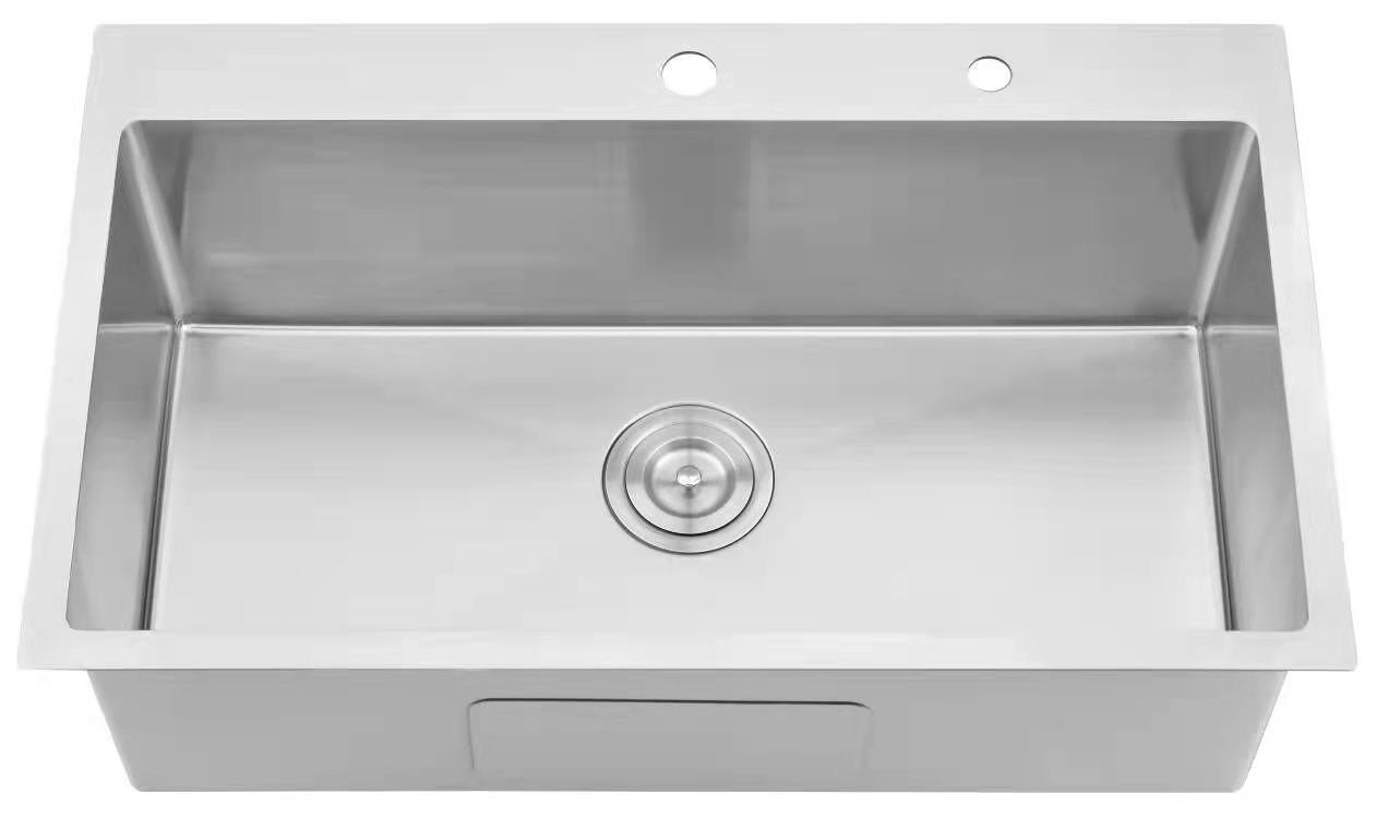 Premium Stainless Steel 30 2-Hole Drop-In Kitchen Sink with Grid and Strainer