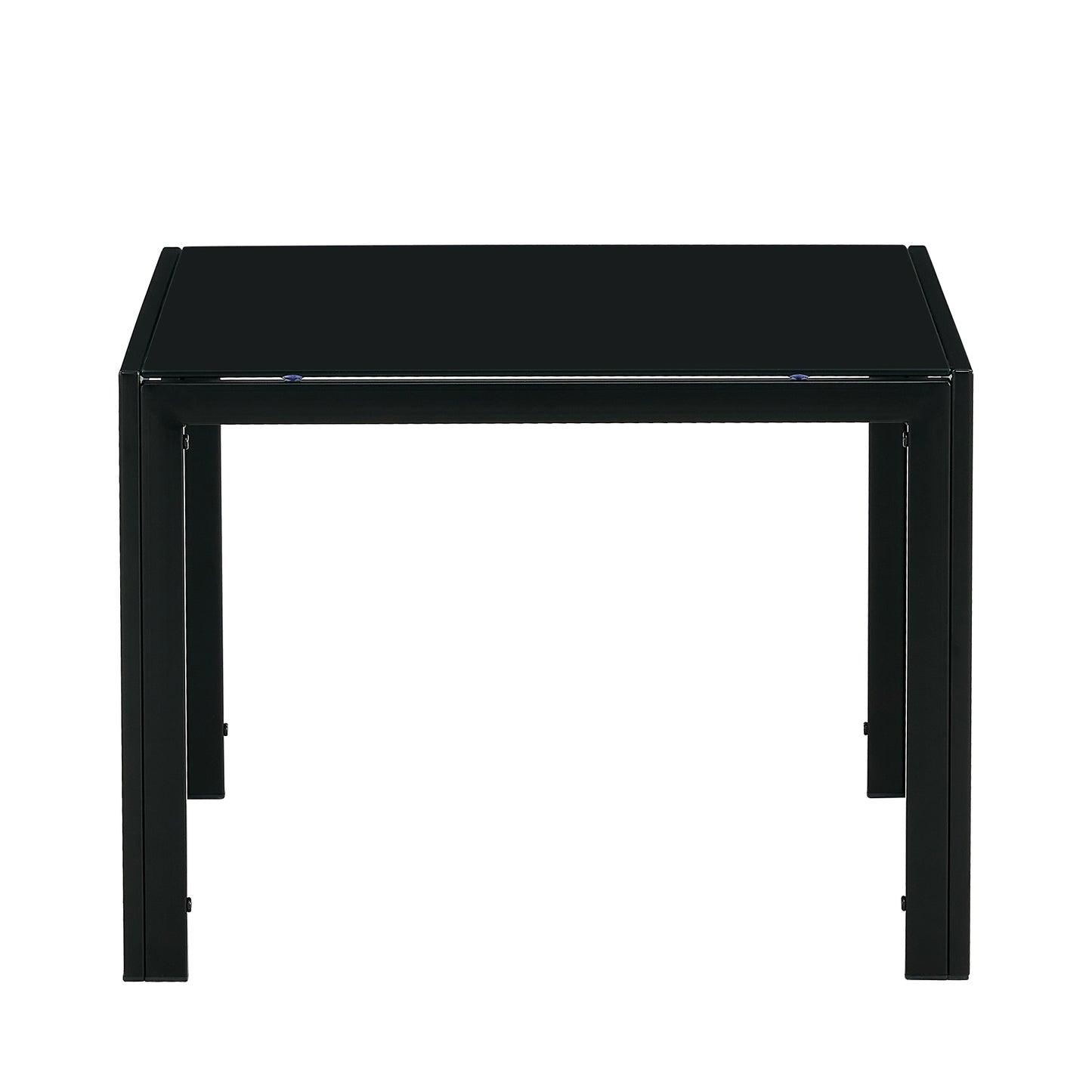 Modern Black Tempered Glass Coffee Table Set of 2 for Living Room