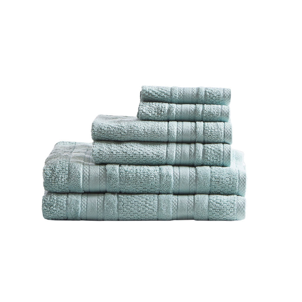 Madison Park Essentials Adrien 6-Piece Cotton Towel Set with Silvadur Antimicrobial Treatment