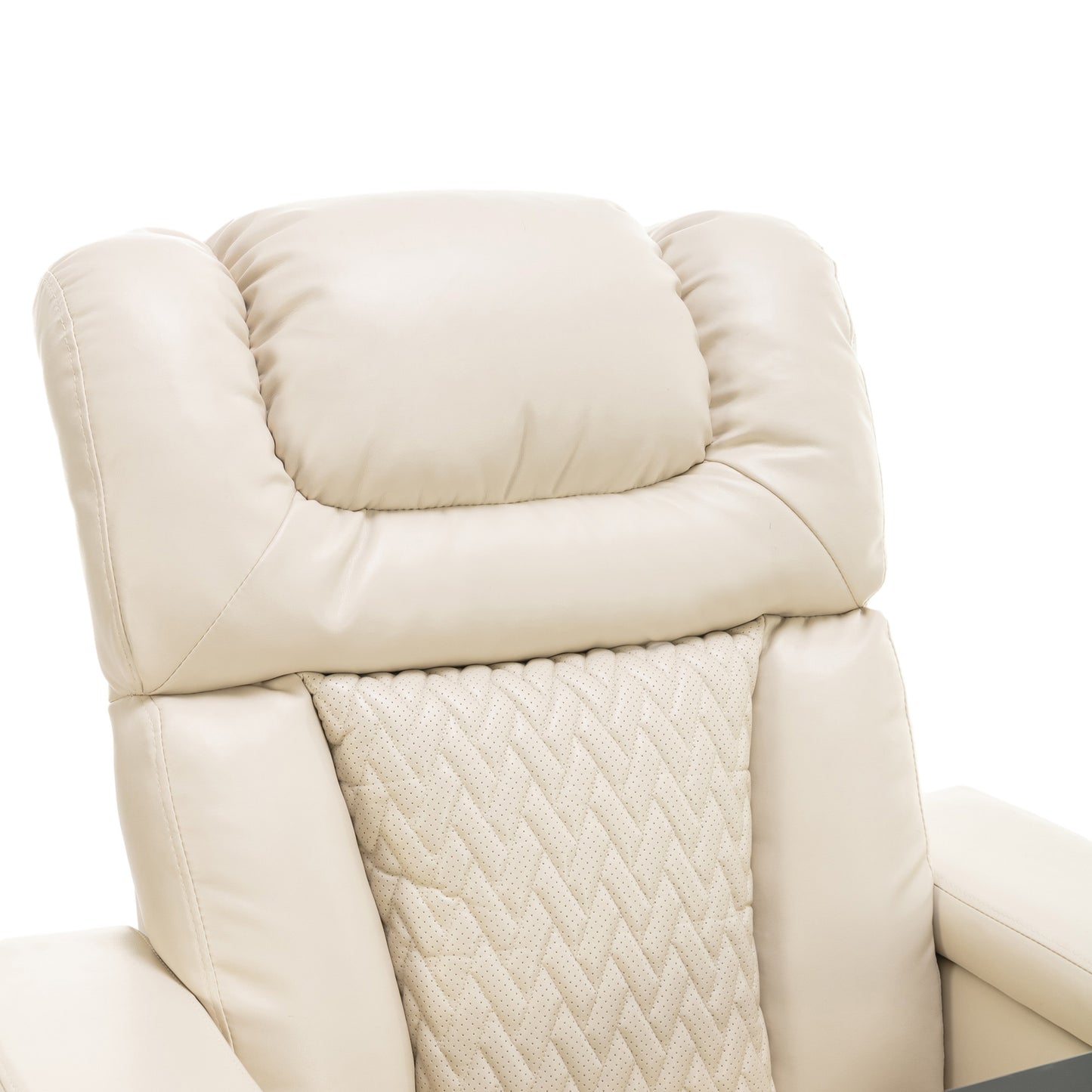 Power Recliner with Swivel, Cup Holder, USB Port, and Tray Table, White