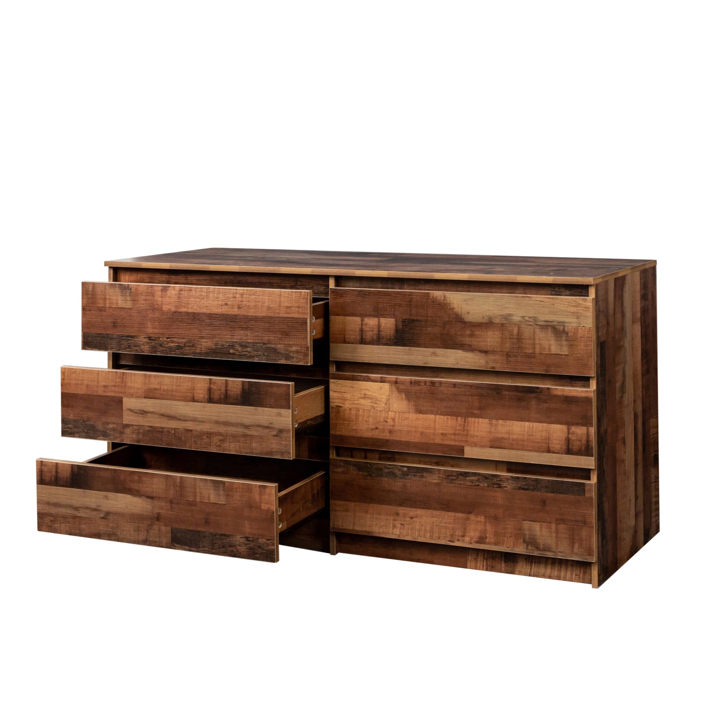 Modern Walnut 6 Drawer Nightstands