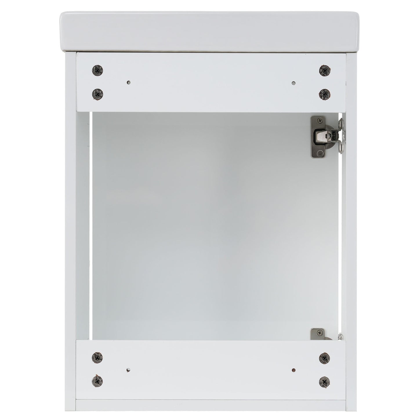 Modern 16-Inch White Bathroom Vanity Cabinet with Soft-Close Doors - Easy Assembly, Versatile Installation