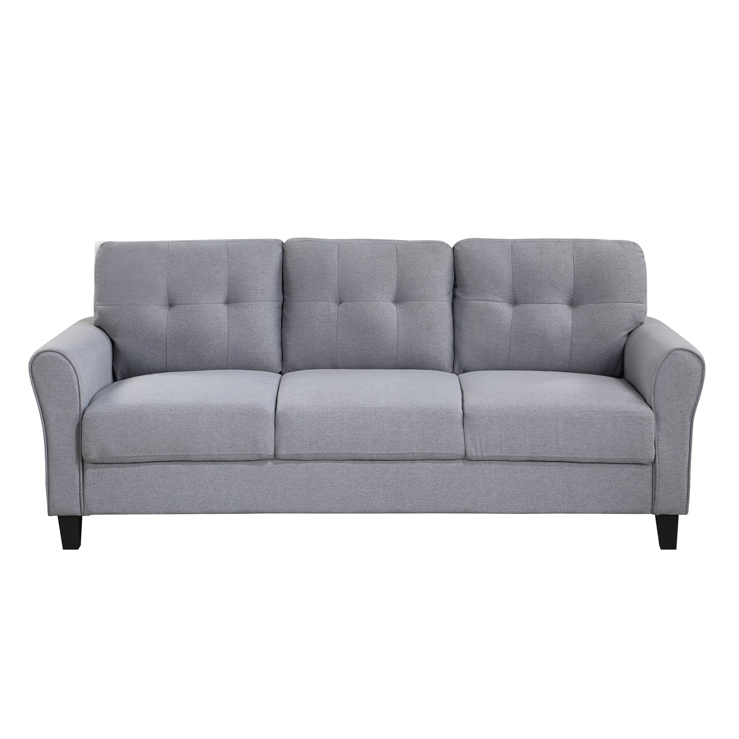 Contemporary 79.9 Light Grey-Blue Linen Sofa for Modern Living Rooms or Offices