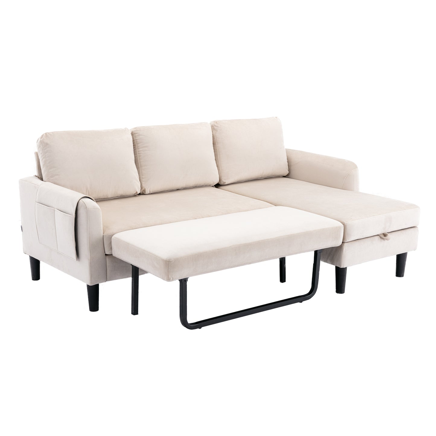 UNITED WE WIN Sectional Sofa Reversible Sectional Sleeper Sectional Sofa with Storage Chaise