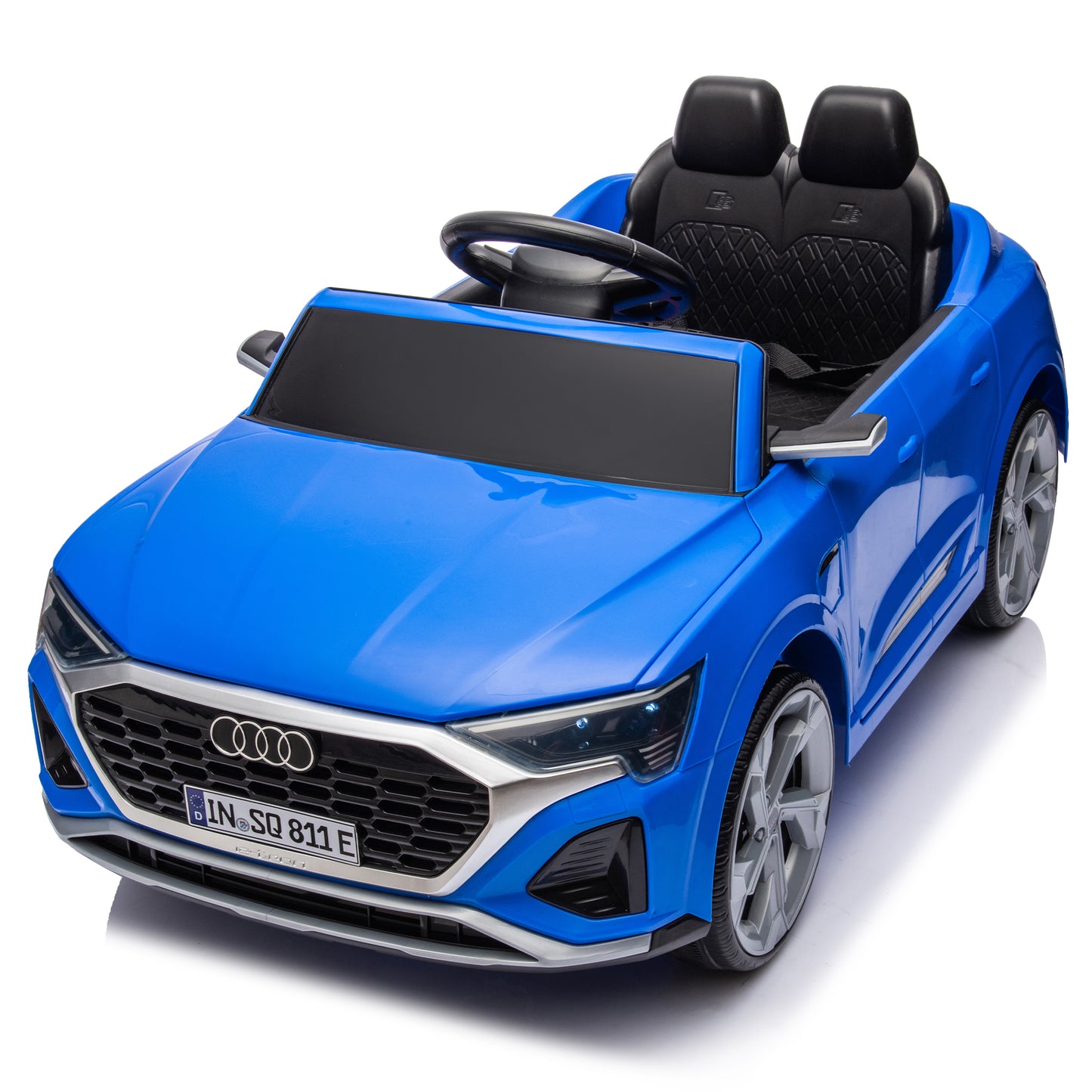 12V Kids Ride On Electric Car w/Parents Remote Control,Licensed Audi SQ8 for Kids,Dual Drive,Suspension,Hanging start,Three speed adjustable Music,Volume Control,LED Lights for Kids Aged 3-6.