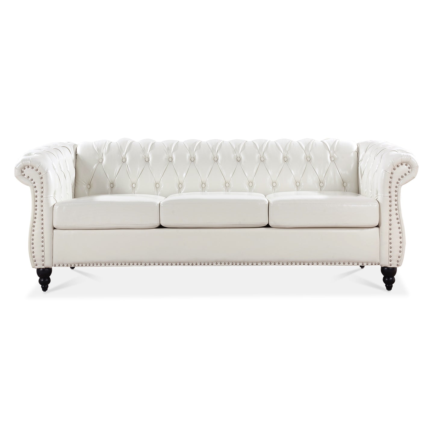 Luxurious 84.65 Rolled Arm Chesterfield 3 Seater Sofa