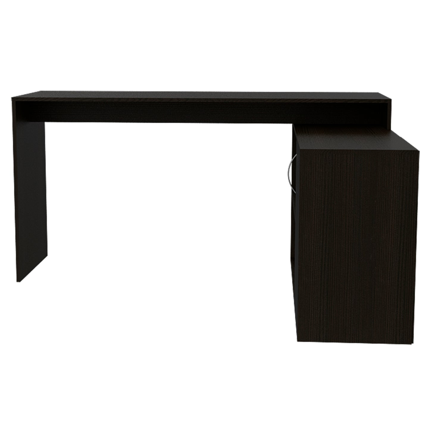 Contemporary Z-Style Black L-Shaped Computer Desk with Storage Options