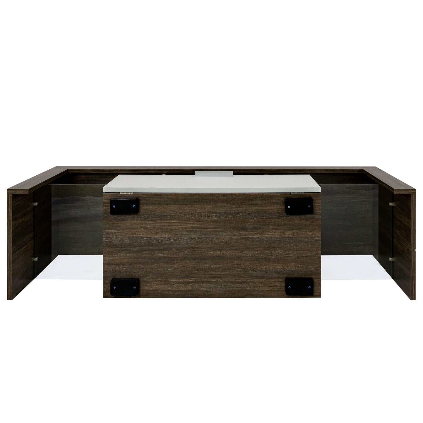 Quick Assembly Modern TV Stand with Toughened Glass Shelf and LED Color Changing Lights