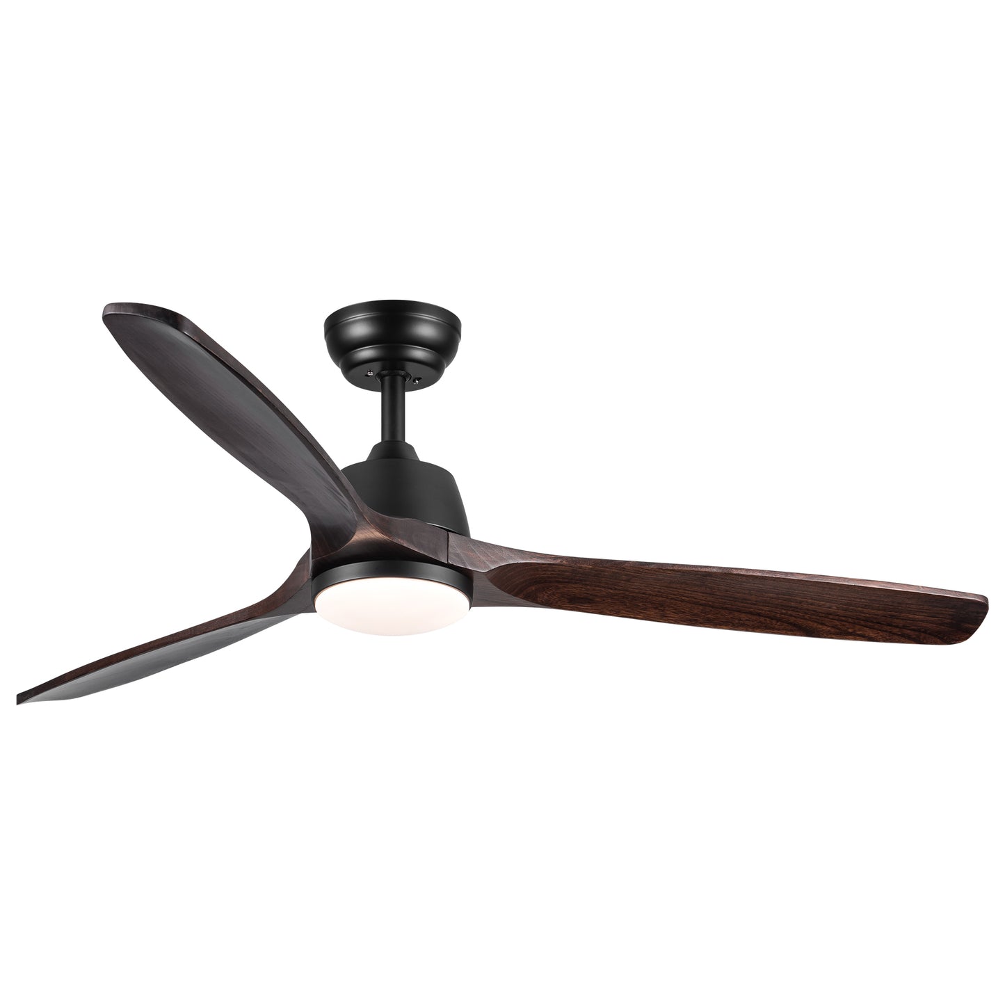 52 Inch Integrated LED Ceiling Fan with Solid Wood Blades and Color Changing Light