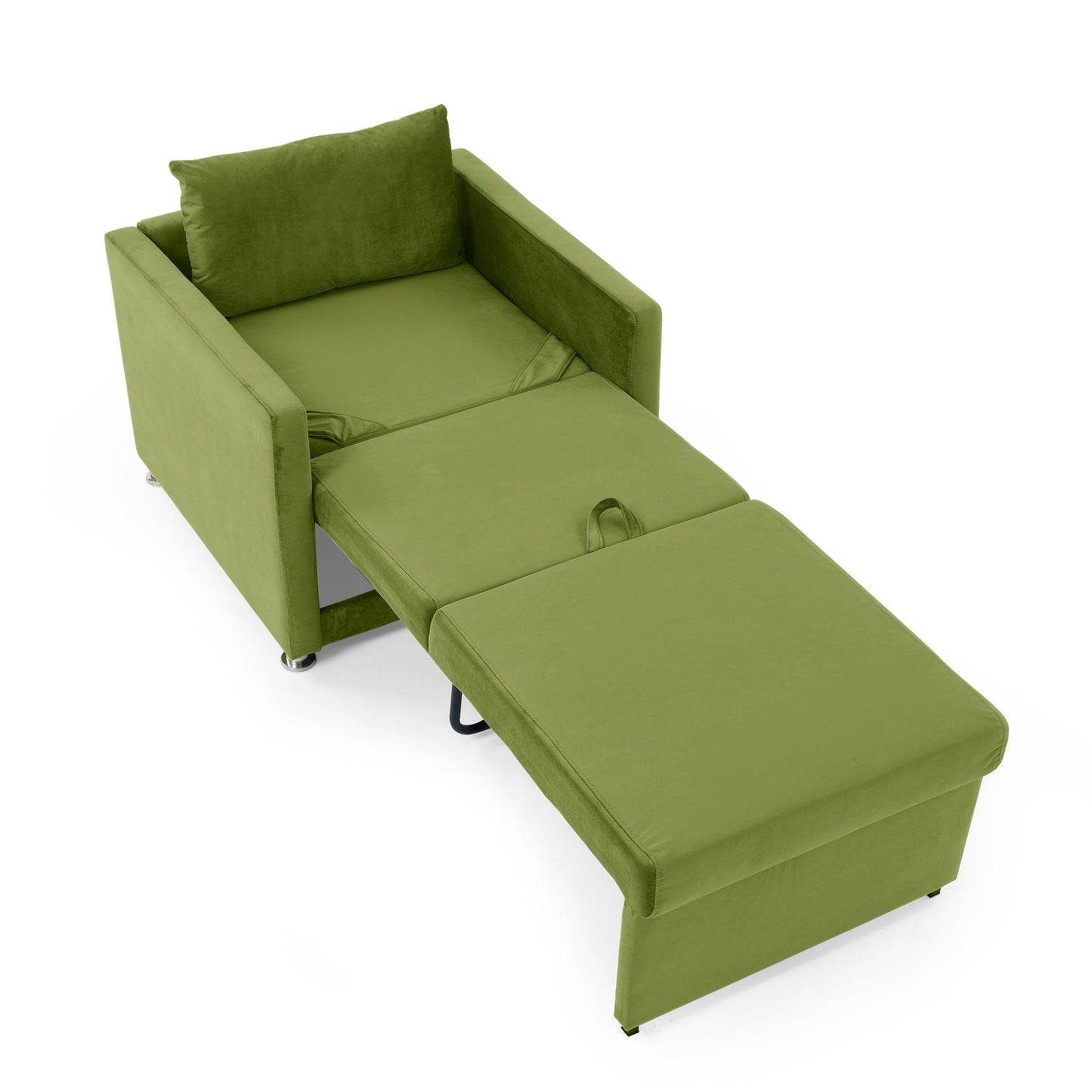 Sofa Bed Chair 2-in-1 Convertible Chair Bed, Lounger Sleeper Chair for Small Space with One Pillow, Green Velvet