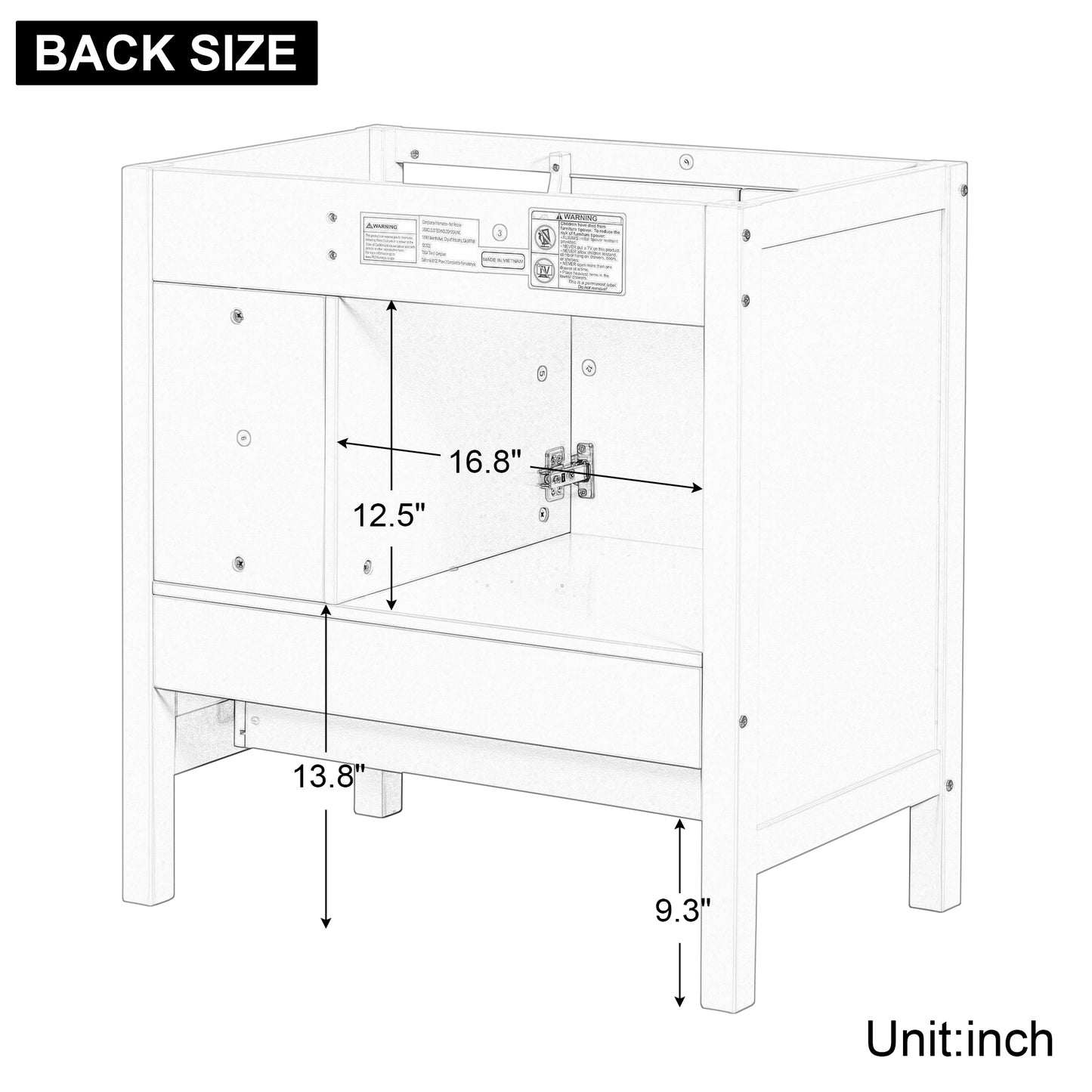 30" Bathroom Vanity with Sink, Bathroom Storage Cabinet with Doors and Drawers, Solid Wood Frame, Ceramic Sink, Brown