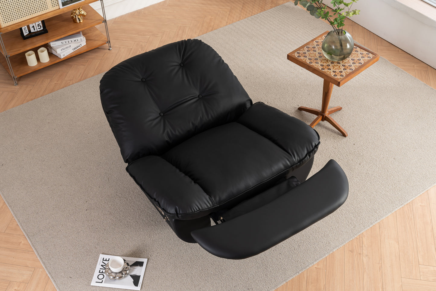 Luxurious Multi-Function Bluetooth Power Recliner Swivel Glider - Black PU