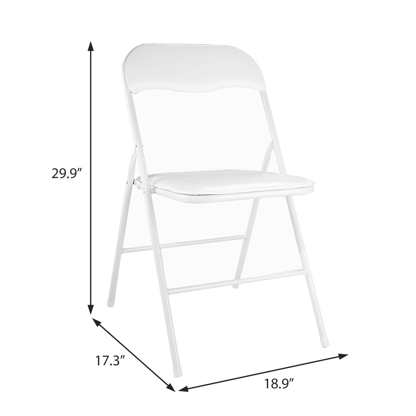 Folding and Stackable Chair Set, 6 Pack for Wedding, Picnic, Fishing and Camping, White