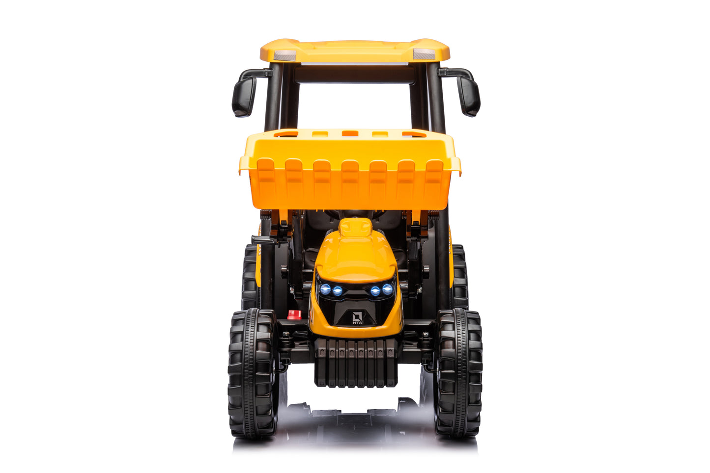 24V Electric Excavator Ride-On Toy for Kids with Trailer - Yellow