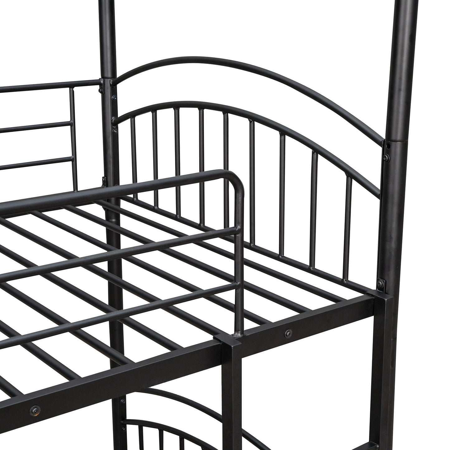 Whimsical Kids Slide Bunk Bed Twin Over Twin Black+Red