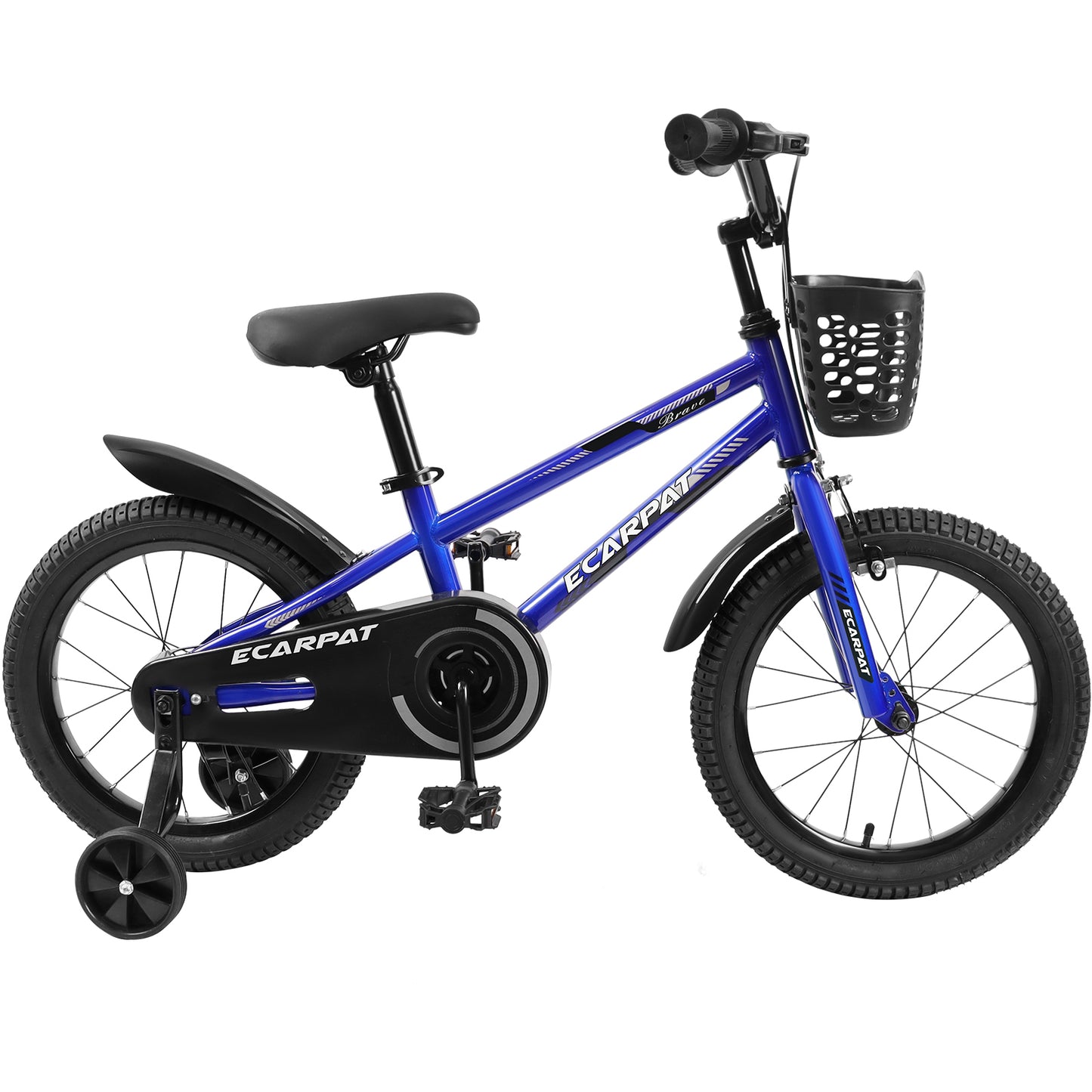 Kids Bike 14 inch for Boys & Girls with Training Wheels,  Freestyle Kids' Bicycle with Bell,Basket and fender.