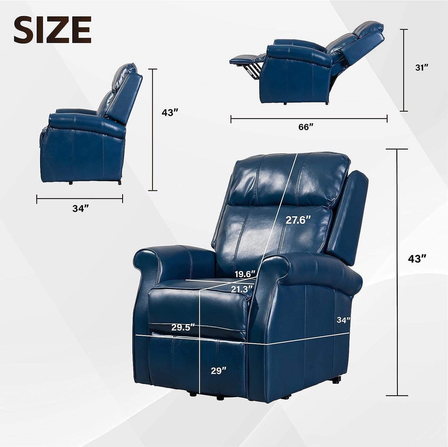 Electric Power Lift Chair Recliner for Seniors with Zero-Gravity Position