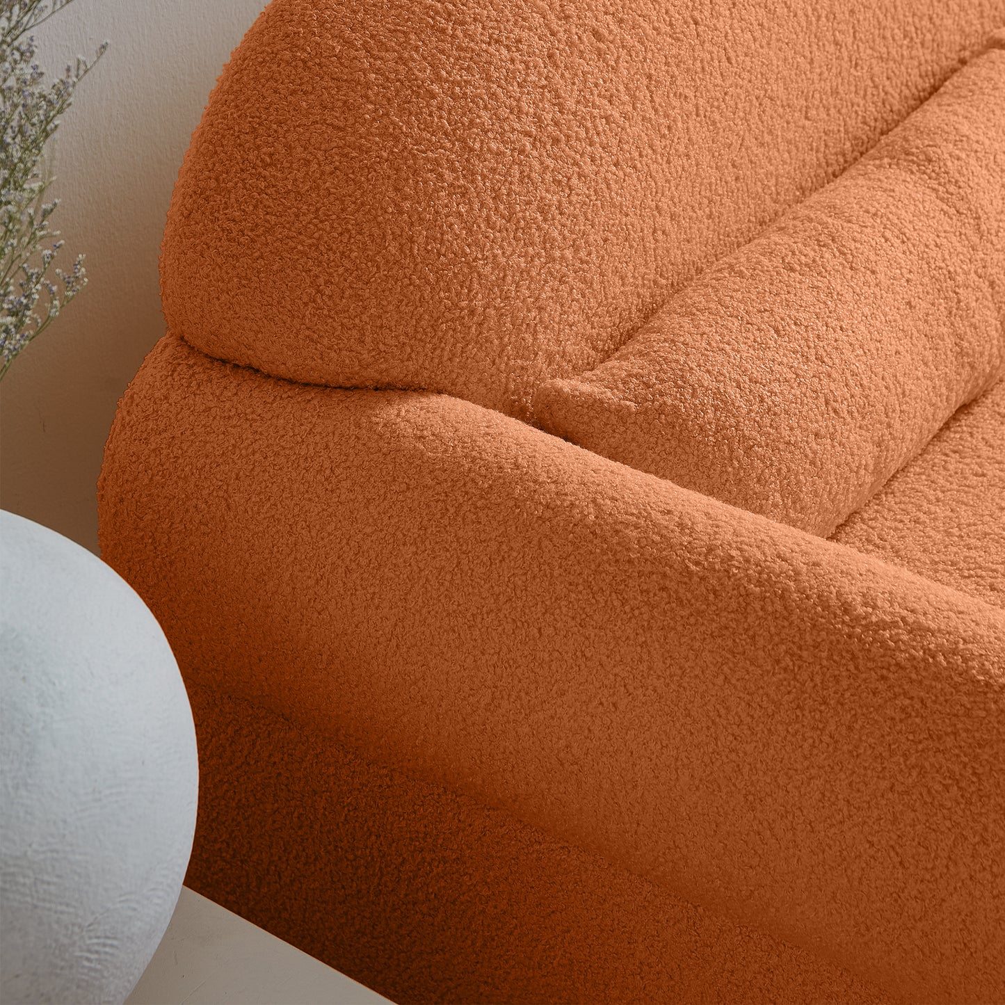 Modern teddy fabric loveseat for Living room