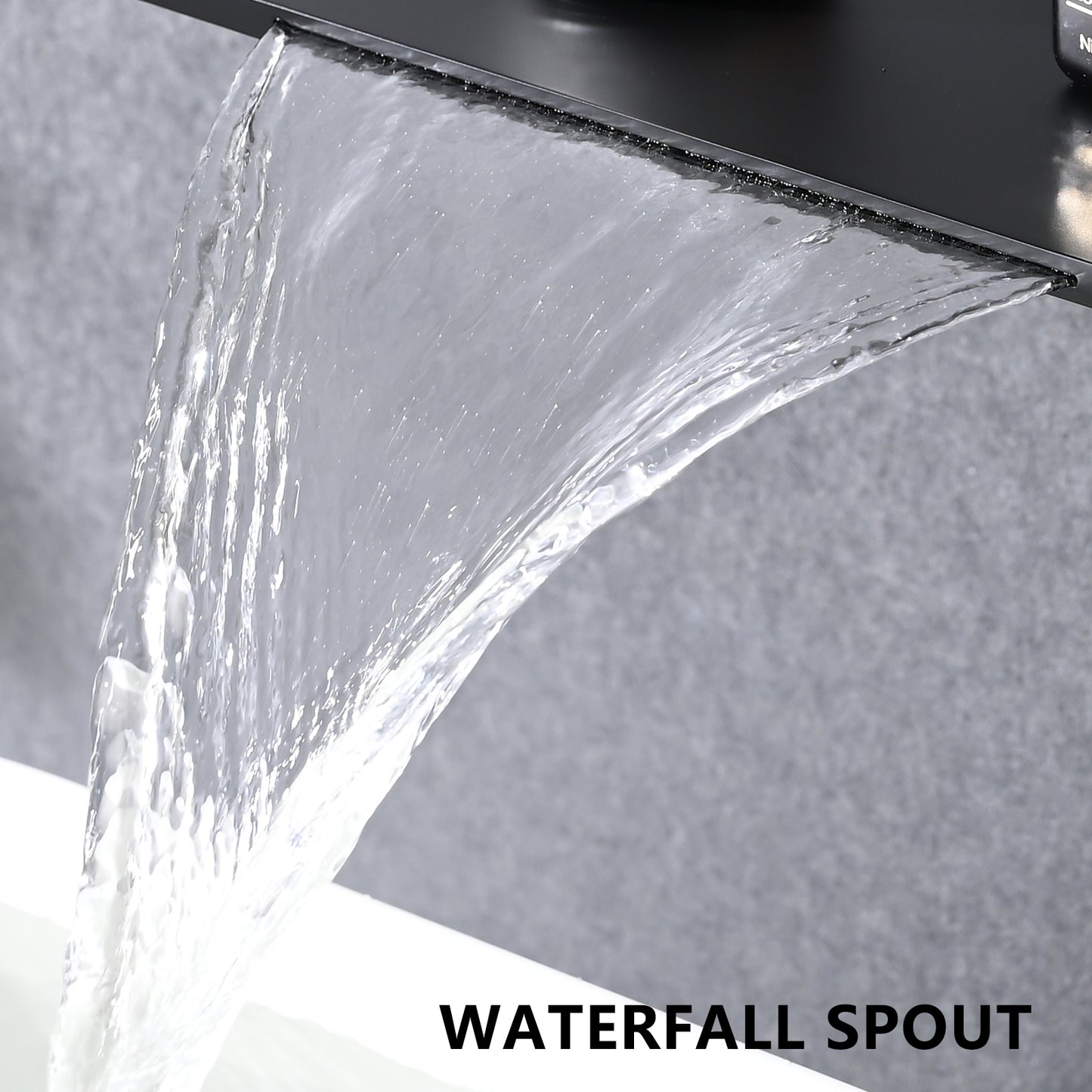 Wall Mounted Stainless Steel Single Handle Waterfall Bathroom Sink Faucet