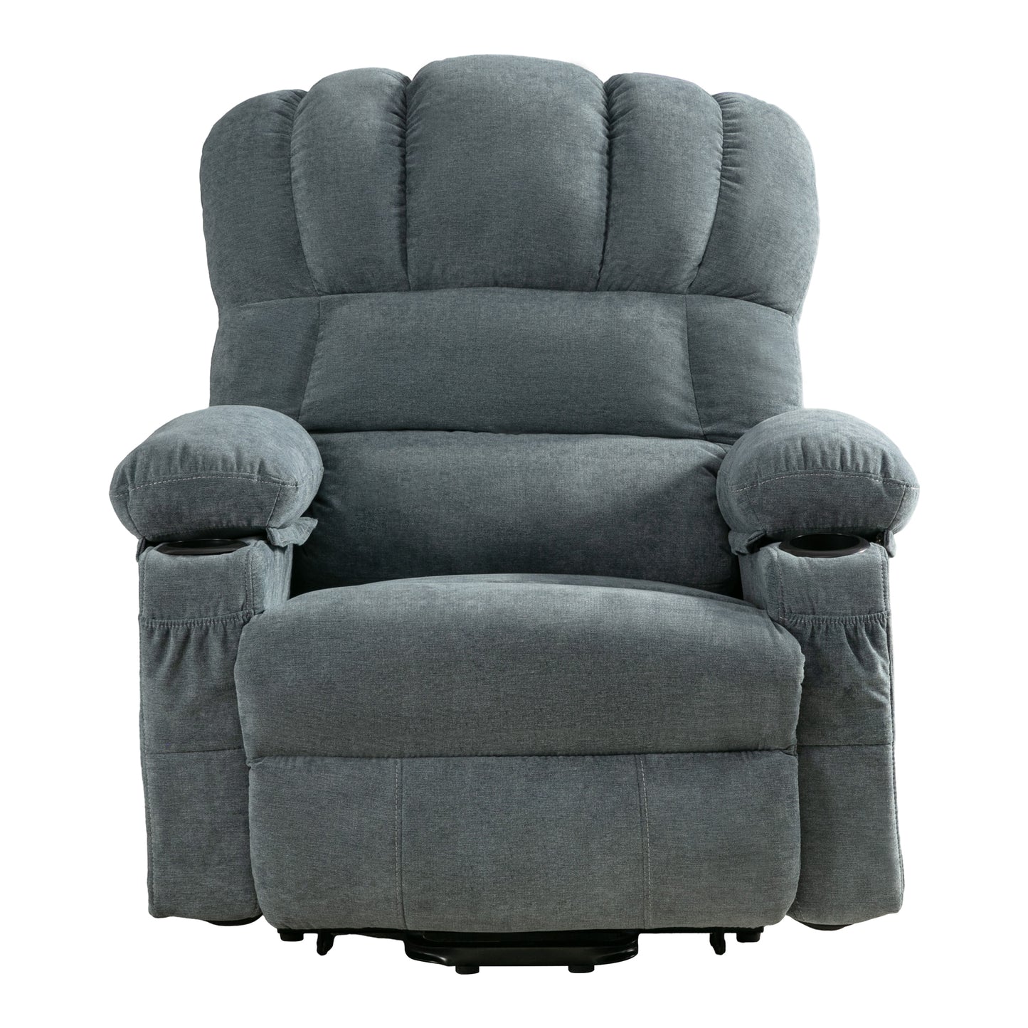 Blue Power Lift Recliner Chair with Massage, Heat, and Remote Control