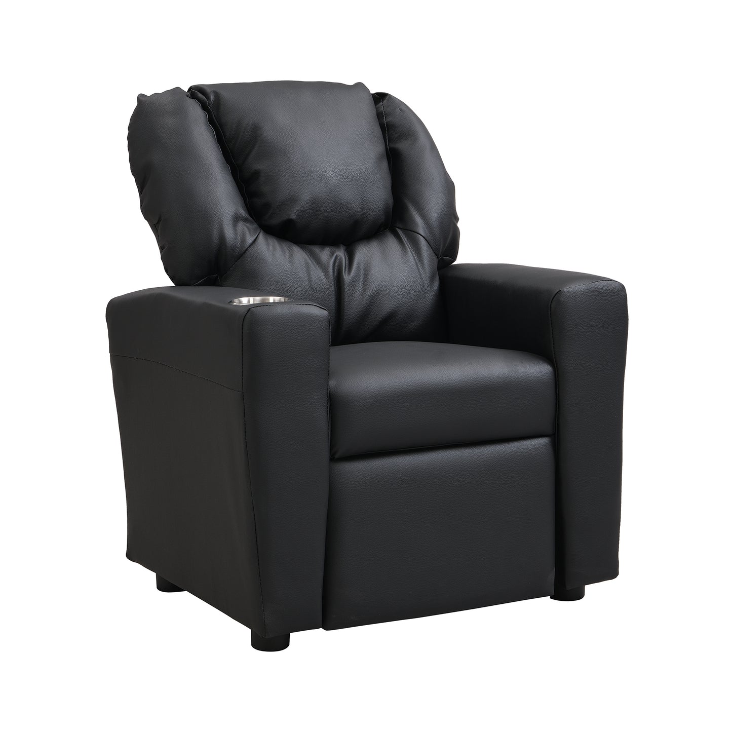 Sally Deluxe Kid Recliner - Black PVC Kids Chair